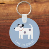 Jack Russell Terrier Dog - aangepaste tekst Sleutelhanger (Voorkant)
