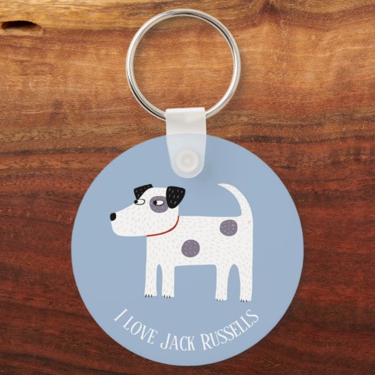 Jack Russell Terrier Dog - aangepaste tekst Sleutelhanger (Voorkant)