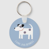 Jack Russell Terrier Dog - aangepaste tekst Sleutelhanger (Achterkant)