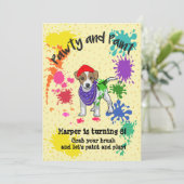 Jack Russell Terrier Dog Art Verjaardagsfeest Uitn Kaart (Staand voorkant)