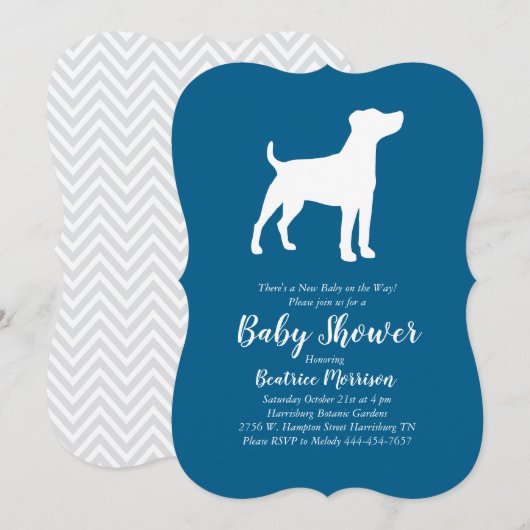 Jack Russell Terrier Dog Baby shower Blue Boy Kaart (Voorkant / Achterkant)
