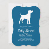 Jack Russell Terrier Dog Baby shower Blue Boy Kaart (Voorkant)