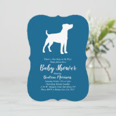Jack Russell Terrier Dog Baby shower Blue Boy Kaart (Staand voorkant)