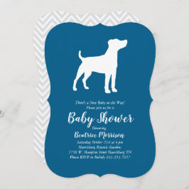 Jack Russell Terrier Dog Baby shower Blue Boy Kaart