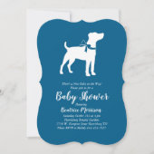 Jack Russell Terrier Dog Baby shower Blue Boy Kaart (Voorkant)