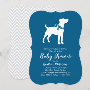 Jack Russell Terrier Dog Baby shower Blue Boy Kaart