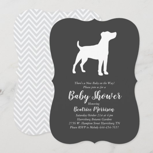 Jack Russell Terrier Dog Baby shower Kaart (Voorkant / Achterkant)