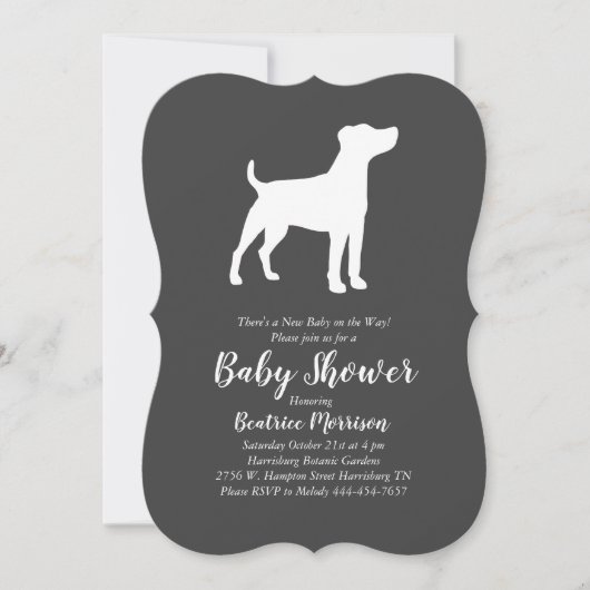 Jack Russell Terrier Dog Baby shower Kaart (Voorkant)