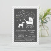 Jack Russell Terrier Dog Baby shower Kaart (Staand voorkant)