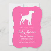 Jack Russell Terrier Dog Baby shower Pink Girl Kaart (Voorkant)