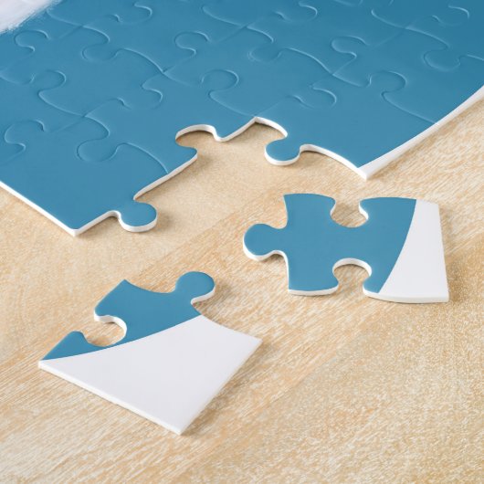 Jack Russell Terrier Dog Blue en Red Geometric Legpuzzel (Zijkant)