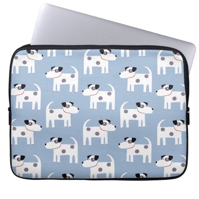 Jack Russell Terrier Dog Blue Laptop Sleeve (Voorkant)