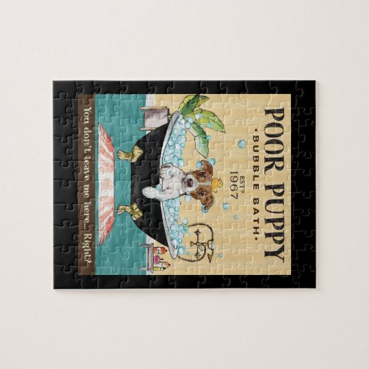 Jack Russell Terrier Dog Bubble Bath Legpuzzel (Horizontaal)