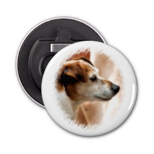 JACK RUSSELL TERRIER DOG BUTTON FLESOPENER