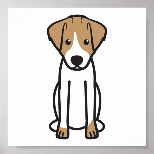 Jack Russell Terrier Dog Cartoon Poster (Voorkant)