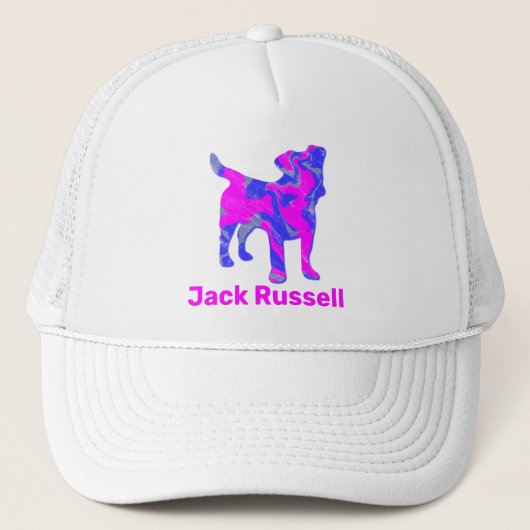 Jack Russell Terrier Dog Cute Pink&Blue Silhouette Trucker Pet (Voorkant)