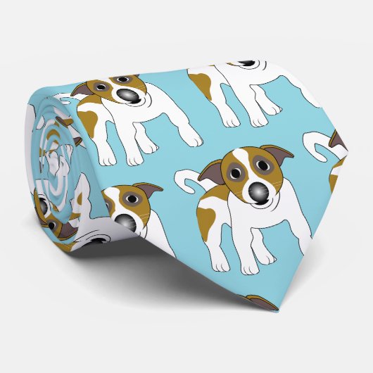 Jack Russell Terrier Dog Design Stropdas (Opgerold)