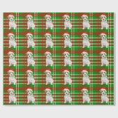 Jack Russell Terrier Dog en Pset Kerstmis Wrapp Cadeaupapier (Vlak)