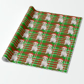 Jack Russell Terrier Dog en Pset Kerstmis Wrapp Cadeaupapier (Uitgerold)