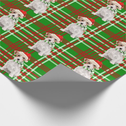 Jack Russell Terrier Dog en Pset Kerstmis Wrapp Cadeaupapier (Hoek)