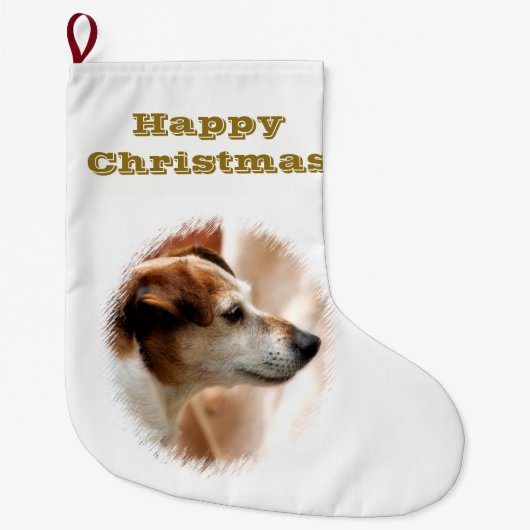 JACK RUSSELL TERRIER DOG GROTE KERSTSOK (Voorkant)