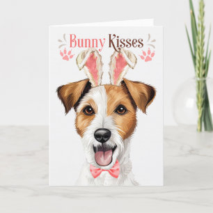 Jack Russell Terrier Dog in Bunny Ears voor Pasen Feestdagen Kaart
