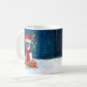 Jack Russell Terrier Dog in Snow-kerstcadeaus Koffiemok (Voorkant links)