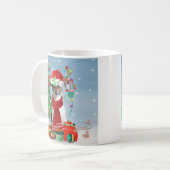 Jack Russell Terrier Dog in Snow-kerstcadeaus Koffiemok (Voorkant links)