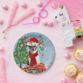 Jack Russell Terrier Dog in Snow-kerstcadeaus Papieren Bordje (Feest)