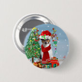 Jack Russell Terrier Dog in Snow-kerstcadeaus Ronde Button 5,7 Cm (Voorkant /achterkant)