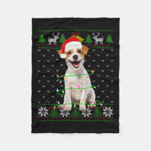 Jack Russell Terrier Dog kerstboomverlichting Fleece Deken
