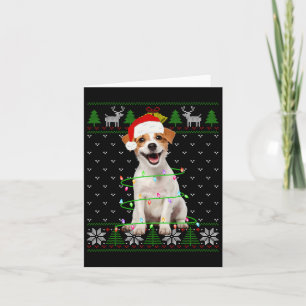 Jack Russell Terrier Dog kerstboomverlichting Kaart