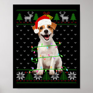 Jack Russell Terrier Dog kerstboomverlichting Poster