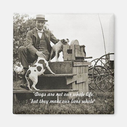 JACK RUSSELL TERRIER DOG MAN LOVE FOTO VAN 1890 MAGNEET (Voorkant)