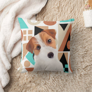 Jack Russell Terrier Dog Oranje Geometric Kussen