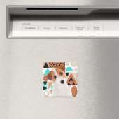 Jack Russell Terrier Dog Oranje Geometric Magneet (Insitu (Vaatwasser))