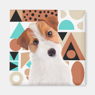 Jack Russell Terrier Dog Oranje Geometric Magneet