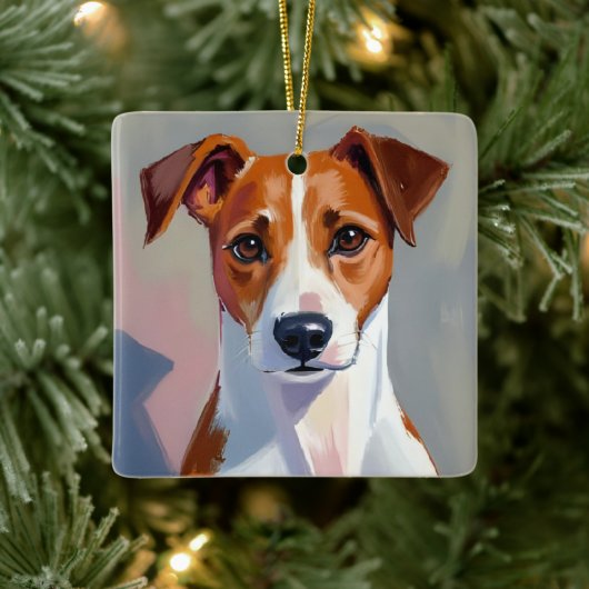 Jack Russell Terrier | Dog Painting Pet Keramisch Ornament (Boom)