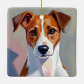 Jack Russell Terrier | Dog Painting Pet Keramisch Ornament (Achterkant)