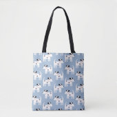 Jack Russell Terrier Dog Pattern Blue Tote Bag (Voorkant)