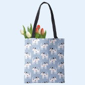 Jack Russell Terrier Dog Pattern Blue Tote Bag