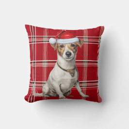 Jack Russell Terrier Dog Plaid Kerstvakantie Kussen