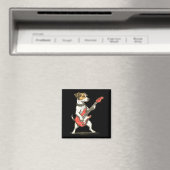 Jack Russell Terrier Dog Playing Guitar Rocker Gui Magneet (Insitu (Vaatwasser))