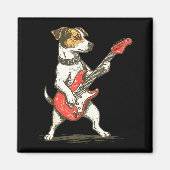 Jack Russell Terrier Dog Playing Guitar Rocker Gui Magneet (Voorkant)