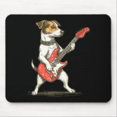 Jack Russell Terrier Dog Playing Guitar Rocker Gui Muismat (Voorkant)