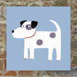 Jack Russell Terrier Dog Poster<br><div class="desc">Een schattige maar lieflijke Jack Russell Terrier-hond op een blauwe achtergrond. Deze mooie kleine jongen worden ook Parson Russell Terriers genoemd.</div>