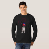 Jack Russell Terrier Dog Red White Blue Fireworks T-shirt (Voorkant volledig)