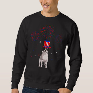 Jack Russell Terrier Dog Red White Blue Fireworks  Trui