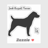 Jack Russell Terrier Dog Silhouette Vinyl Sticker (Vel)