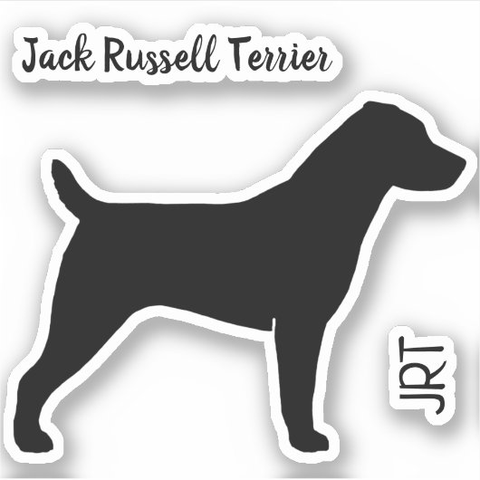 Jack Russell Terrier Dog Silhouette Vinyl Sticker (Voorkant)